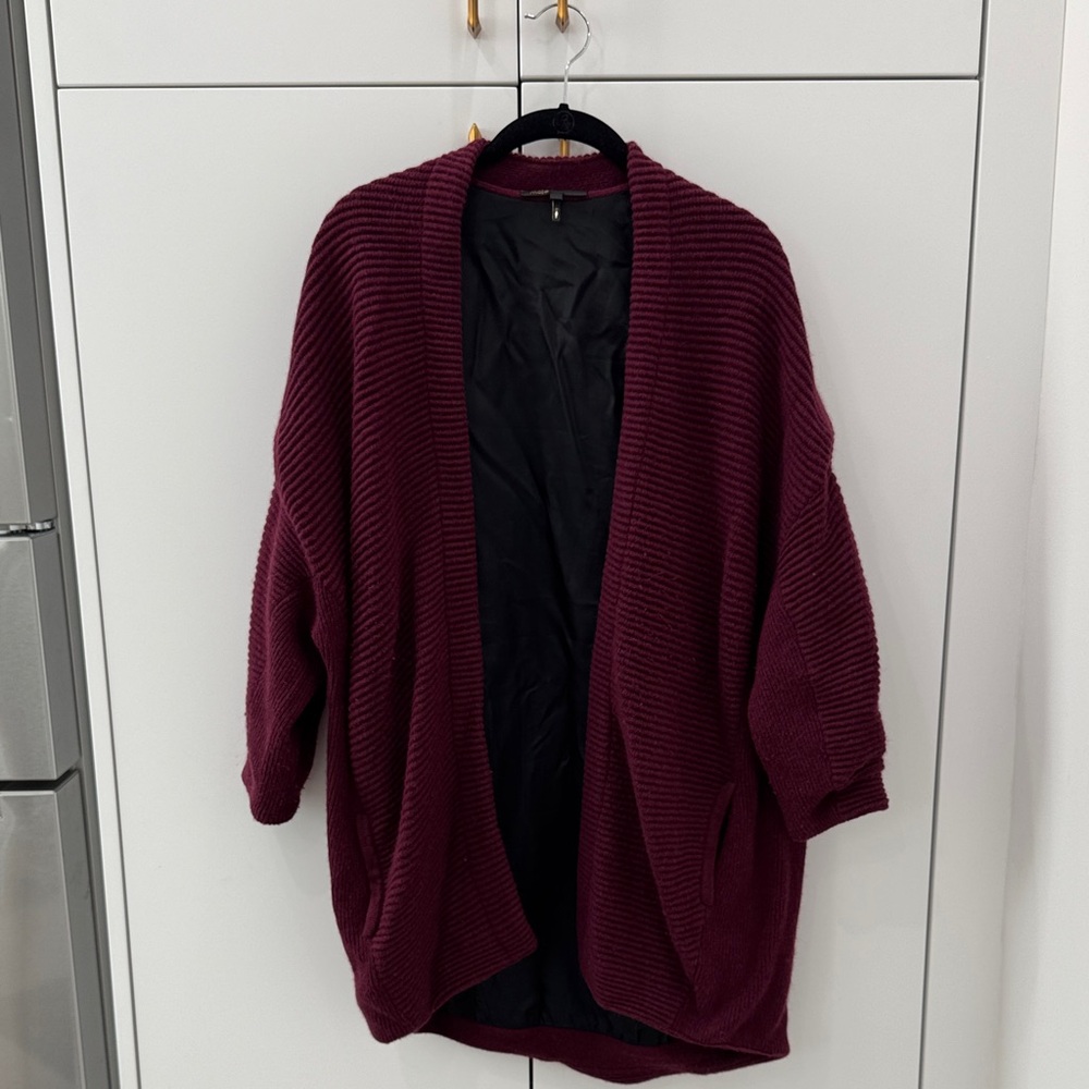 Maje Deep Burgundy Cardigan Sweater